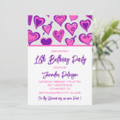 Simples invitations à 16e anniversaire Glam Heart (Debout devant)