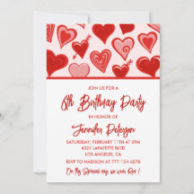 Simples invitations à 6 ans pour ses Coeurs