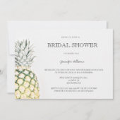 Simples invitations à la douche nuptiale ananas (Devant)