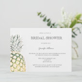 Simples invitations à la douche nuptiale ananas (Debout devant)