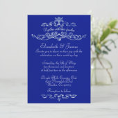Simples invitations au mariage bleu Navy de luxe (Debout devant)