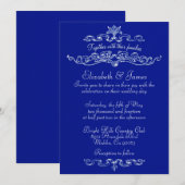 Simples invitations au mariage bleu Navy de luxe (Devant / Derrière)