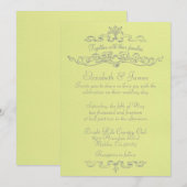Simples invitations au mariage jaune de luxe (Devant / Derrière)