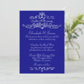 Simples invitations au mariage royal bleu de luxe (Debout devant)