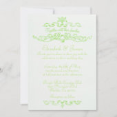 Simples invitations au mariage vert à la chaux (Devant)
