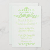 Simples invitations au mariage vert à la chaux (Devant / Derrière)