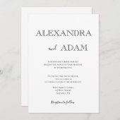 Simples invitations de mariage typographique (Devant / Derrière)