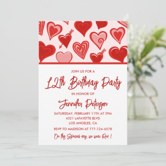 Simples invitations pour ses 12e anniversaire pour (Debout devant)