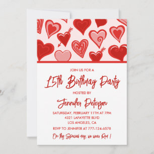 Simples invitations pour ses 15 ans pour ses Coeur