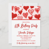 Simples invitations pour ses 60 ans pour ses Coeur (Devant)