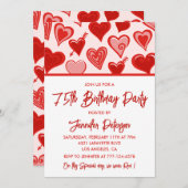 Simples invitations pour ses 75e anniversaire pour (Devant / Derrière)