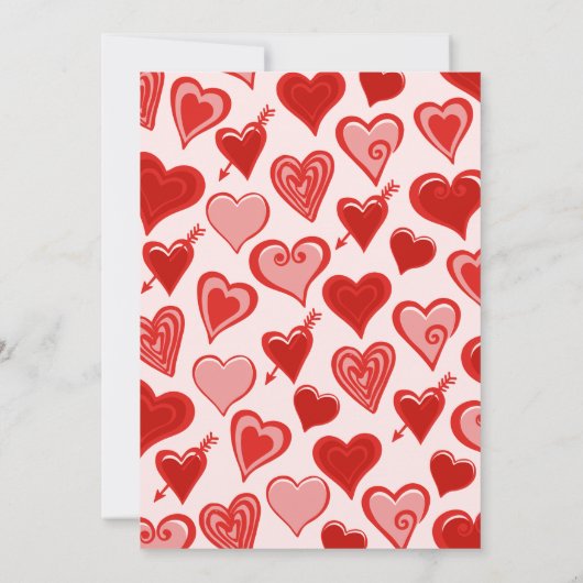 Simples invitations pour ses 7 ans pour ses Coeurs (Dos)