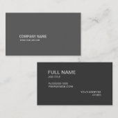 Simples Modern Elegant Company Grey Visitekaartje (Voorkant / Achterkant)