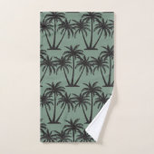Simples palmiers noirs botaniques sur fond vert la (Serviette à main)