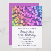 Simples Rainbow invitations pour 67e anniversaire (Devant / Derrière)