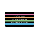 Simples rayures pastel sur Black Girl Étiquette de (Devant)