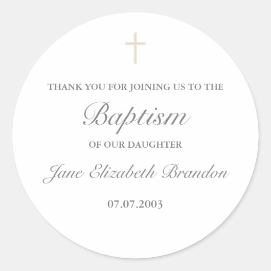 Simples stickers de croix dans la crème café (Devant)