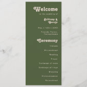 Simples Vibes Rétro | Programme de Mariage Vert Ol (Devant)
