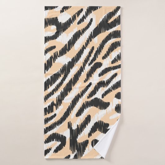 Simples vintage gribouillis zèbre léopard patte de (Serviette de bain)