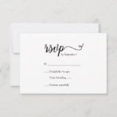 SimpleTeal en witte kalligrafie RSVP bruiloft (Achterkant)