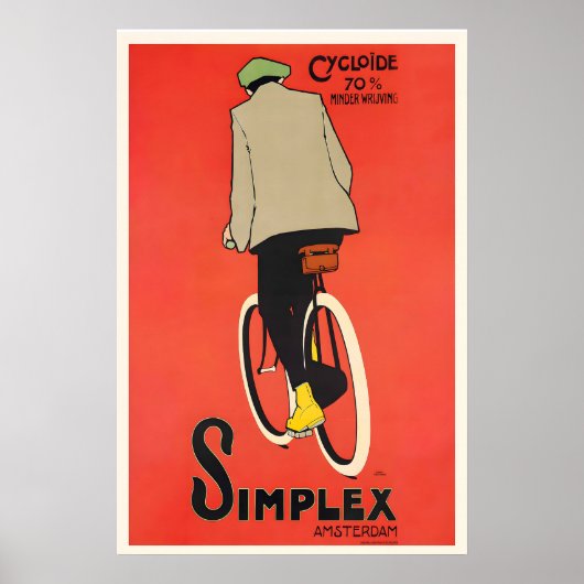 Simplex Cycloïde Retro Fiets Amsterdam Holland Poster (Voorkant)