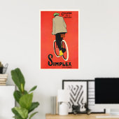 Simplex Cycloïde Retro Fiets Amsterdam Holland Poster (Thuiskantoor)