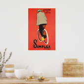 Simplex Cycloïde Retro Fiets Amsterdam Holland Poster (Keuken)