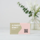 Simplicité audacieuse Carte de visite scannable QR (Debout devant)