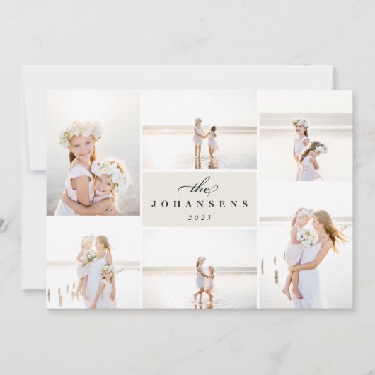 Simplicité | Carte de collage photo de vacances (Devant)