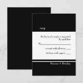 Simplicité carte rsvp noir et blanc (Devant / Derrière)