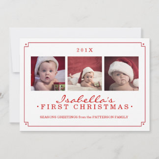 Simplicité dans la carte photo de Noël du Bébé Rou