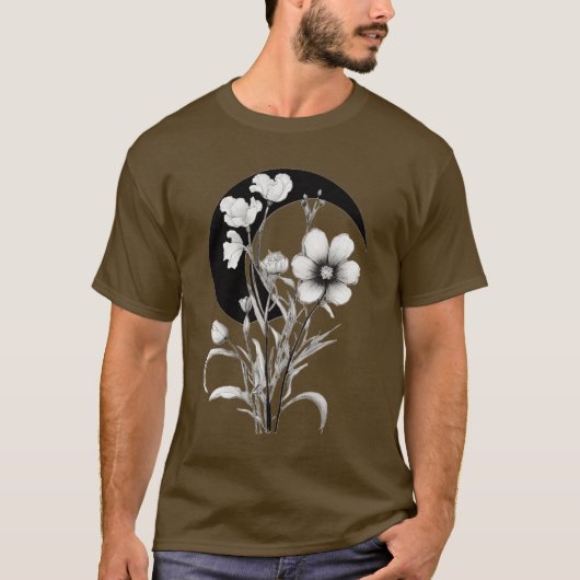 Simplicité élégante : Fleur Solitaire T-Shirt Desi (Devant)