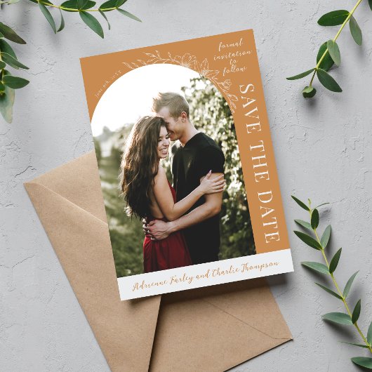 Simplicité Florale 1 Abricot Orange Save The Date
