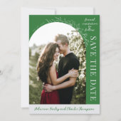 Simplicité Florale 1 Vert Prairie Save The Date (Devant)