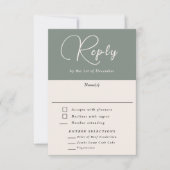 Simplicité moderne Sage profond Simple RSVP avec r (Devant)