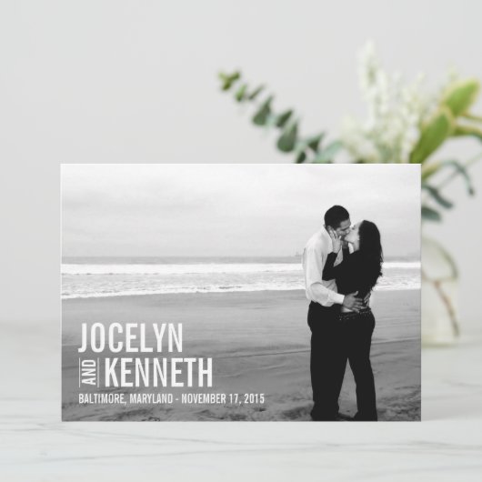 Simplicité Pure Enregistrer La Carte Date (Debout devant)