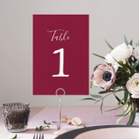 Simplicité réelle 1 Mariage Claret Numéro de table
