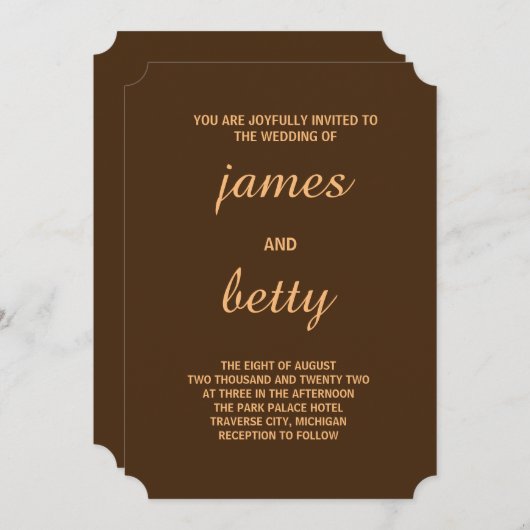 Simplicité réelle Faire-part de mariage minimalist (Devant / Derrière)