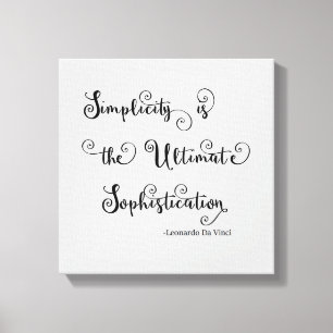 Simplicity citaat - Canvas Afdruk
