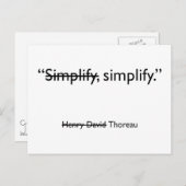 Simplifier la carte postale (Devant / Derrière)