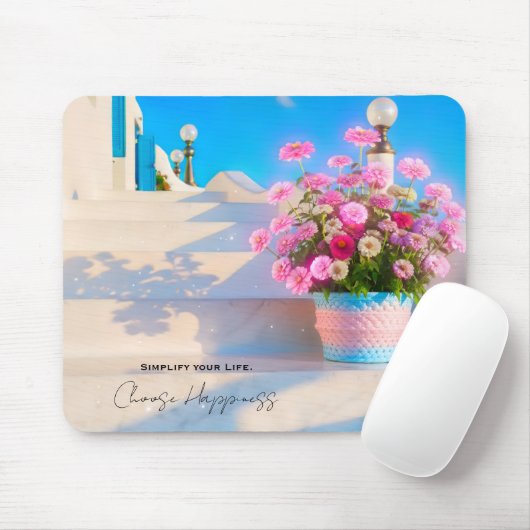 Simplify your Life, Choose Happiness !Mouse Pad Muismat (Met muis)