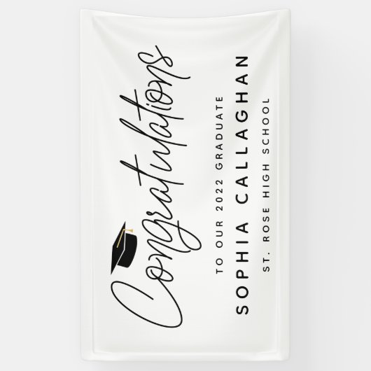 Simplistic Afstuderen feliciteert banner (Verticaal)