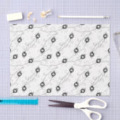 Simplistic Black en White Peacock Feather patroon Tissuepapier (Craft)