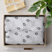 Simplistic Black en White Peacock Feather patroon Tissuepapier (Geschenk)