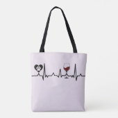 Simplistic Black Paws en Wine Heartbeat Draagtas (Achterkant)