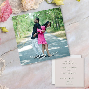 Simplistic Coral Peach Cream Foto Save The Date
