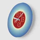 Simplistic Eye Catching Blue Red Wall Clock Grote Klok (Hoek)