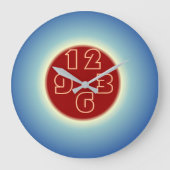 Simplistic Eye Catching Blue Red Wall Clock Grote Klok (Voorkant)