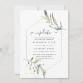 Simplistic Greenery Geometric Wedding Update Kaart (Voorkant)