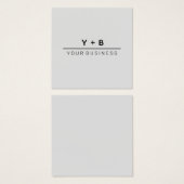 Simplistic + Intials Custom Logo Note Card (Devant & derrière)